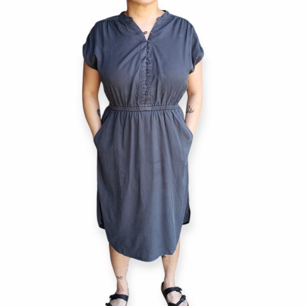 PRANA Women’s Gray Sleeveless Lavender Bay Midi Dress Size Large